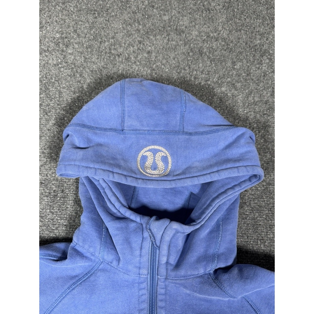 Vintage Lululemon Scuba Hoodie Womens‎ 6 Rocksteady Blue Cotton Fleece Full Zip - Picture 4 of 16